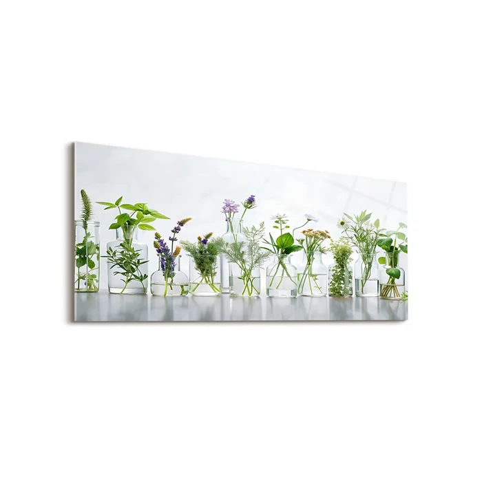 Herbal Array - Kitchen Countertop Glass Table - Modern Kitchen Decor